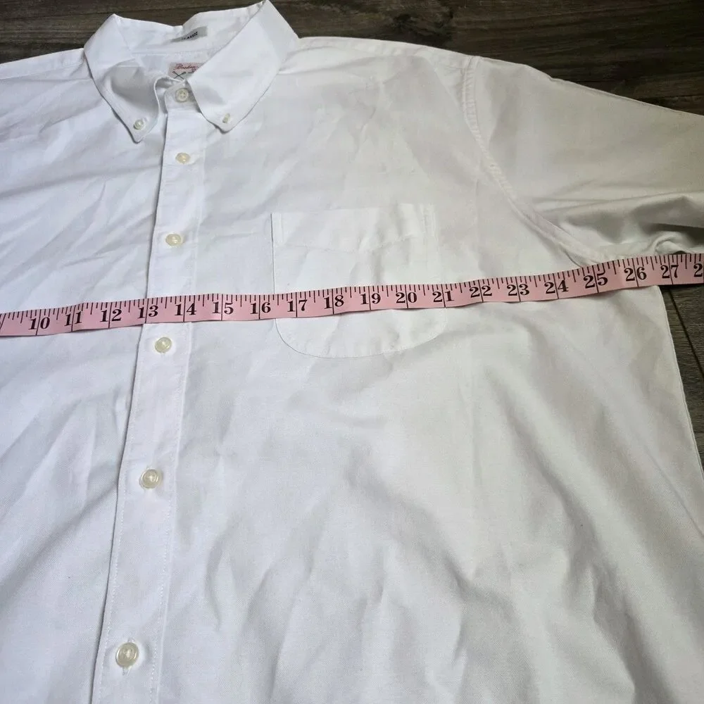 J Crew Broken In Oxford Shirt Mens XXLT XXL Tall White SS Organic Cotton